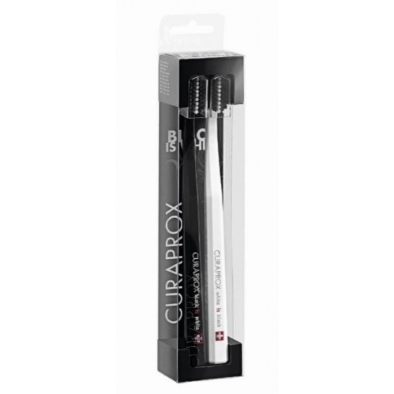 Curaprox Black is White Kit Escova Dentes Preta + Escova de Dentes Branca
