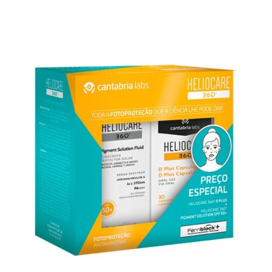 Heliocare 360 Pigment Solution Fluid SPF50 + D Plus Cápsulas X30