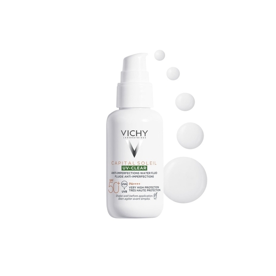 Protetor Solar Vichy Capital Soleil UV-Clear Fluido Aquoso Anti-Imperfeições SPF50+ 40ml
