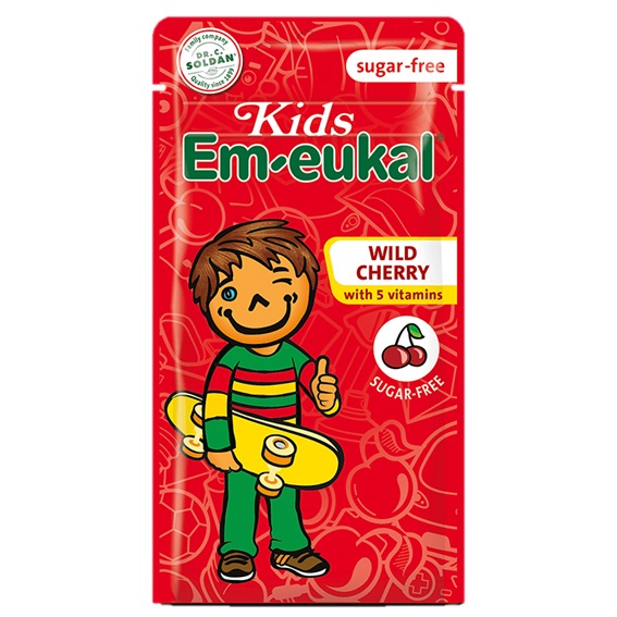 Kids Em-eukal Cough Drops, Wild Cherry, sugar-free, 75 g
